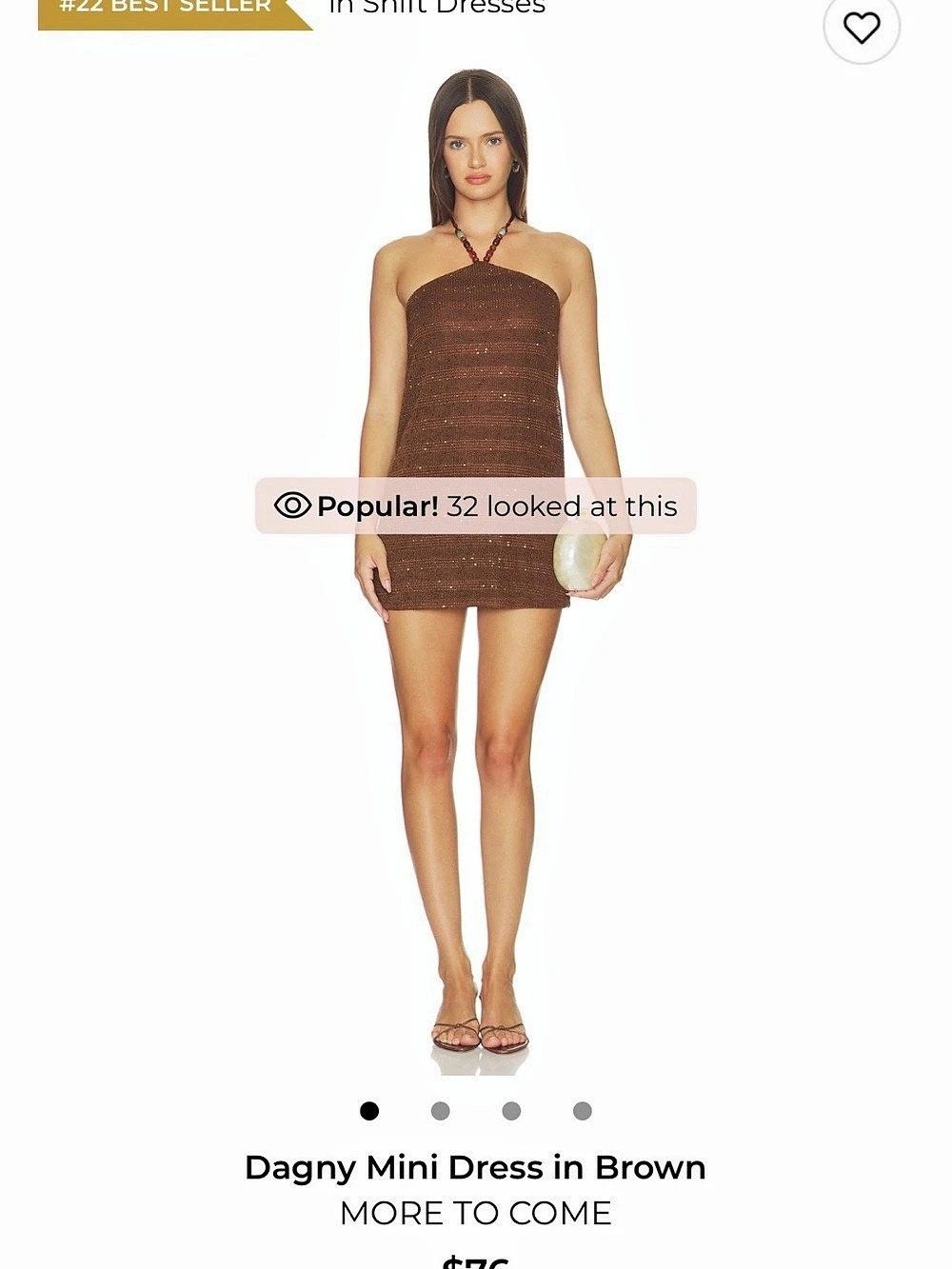 MORE TO COME Dagny Mini Dress Halter Brown XS